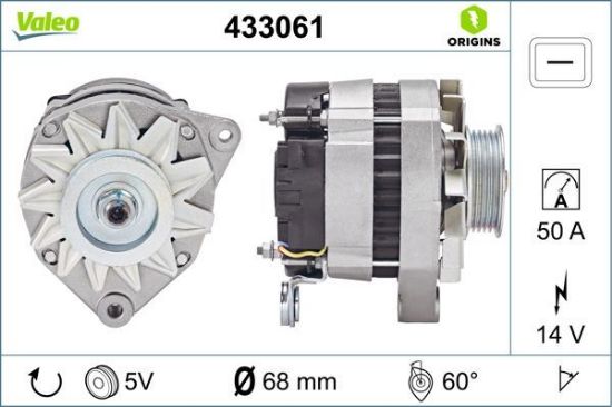 Obrázok Alternátor VALEO  ORIGINS NEW 433061