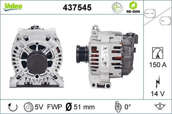 Obrázok Alternátor VALEO  RE-GEN REMANUFACTURED 437545