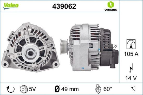 Obrázok Alternátor VALEO  ORIGINS NEW 439062