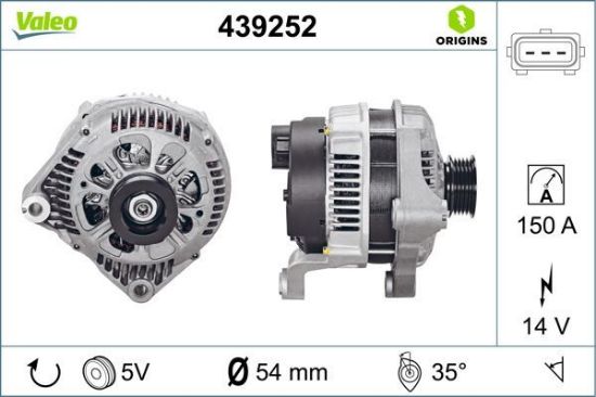 Obrázok Alternátor VALEO  ORIGINS NEW 439252