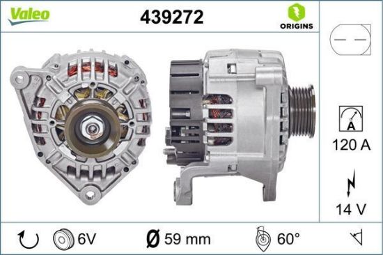 Obrázok Alternátor VALEO  ORIGINS NEW 439272