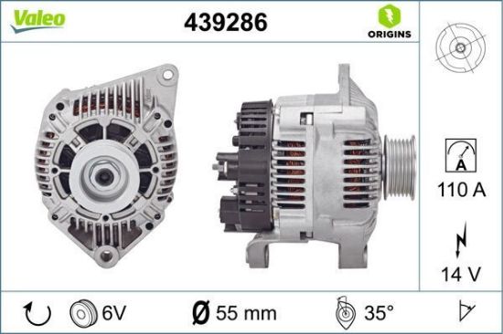 Obrázok Alternátor VALEO  ORIGINS NEW 439286