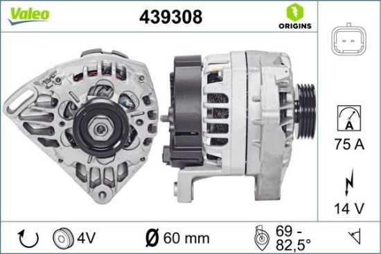 Obrázok Alternátor VALEO  ORIGINS NEW 439308