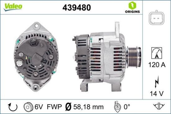 Obrázok Alternátor VALEO  ORIGINS NEW 439480