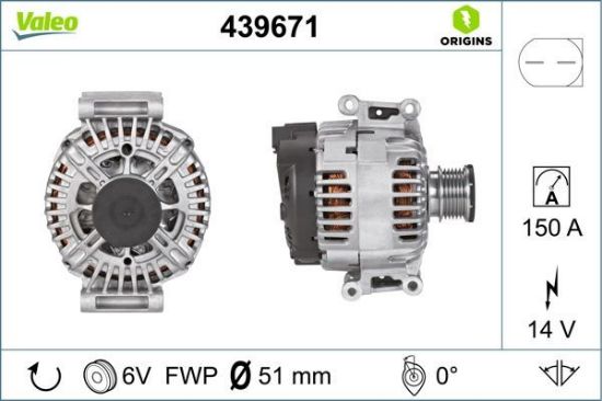 Obrázok Alternátor VALEO  ORIGINS NEW 439671