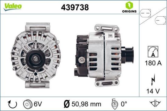Obrázok Alternátor VALEO  ORIGINS NEW 439738