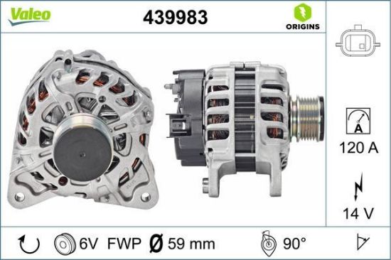 Obrázok Alternátor VALEO  ORIGINS NEW 439983