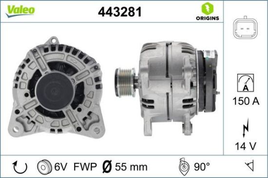 Obrázok Alternátor VALEO  ORIGINS NEW 443281