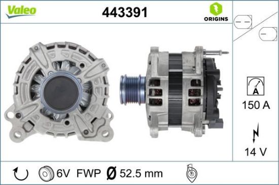 Obrázok Alternátor VALEO  ORIGINS NEW 443391