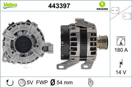 Obrázok Alternátor VALEO  ORIGINS NEW 443397