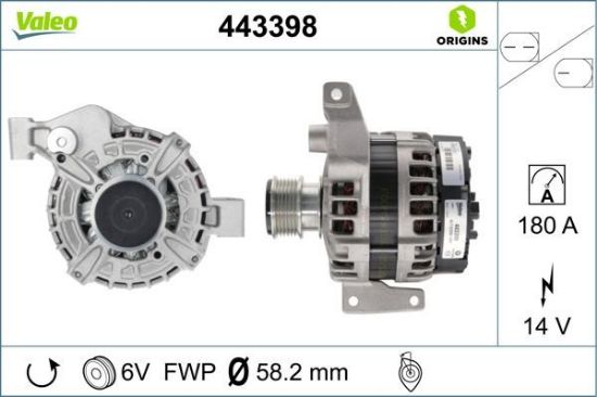 Obrázok Alternátor VALEO  ORIGINS NEW 443398