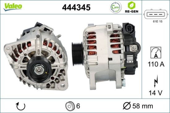 Obrázok Alternátor VALEO  RE-GEN REMANUFACTURED 444345