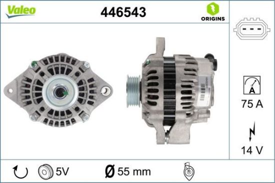 Obrázok Alternátor VALEO  ORIGINS NEW 446543
