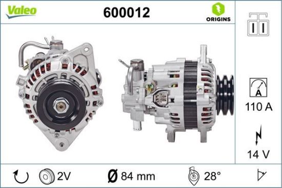 Obrázok Alternátor VALEO  ORIGINS NEW 600012