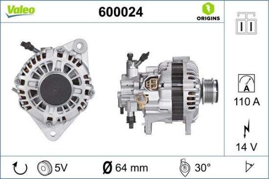 Obrázok Alternátor VALEO  ORIGINS NEW 600024
