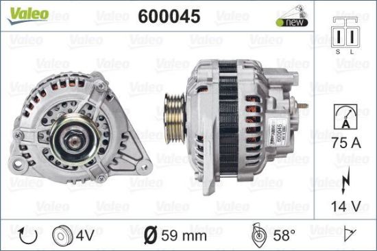Obrázok Alternátor VALEO  ORIGINS NEW 600045