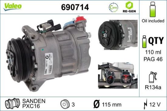 Obrázok Kompresor klimatizácie VALEO  RE-GEN REMANUFACTURED 690714