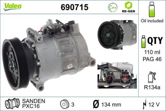 Obrázok Kompresor klimatizácie VALEO  RE-GEN REMANUFACTURED 690715