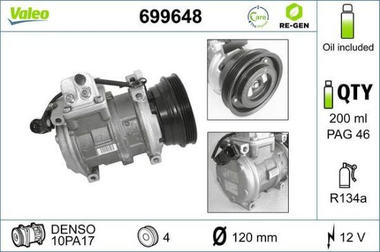 Obrázok Kompresor klimatizácie VALEO  RE-GEN REMANUFACTURED 699648