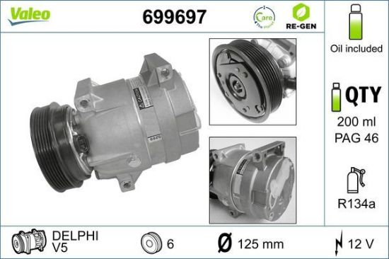 Obrázok Kompresor klimatizácie VALEO  RE-GEN REMANUFACTURED 699697