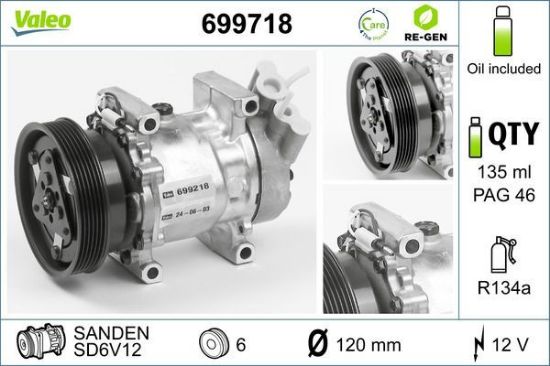 Obrázok Kompresor klimatizácie VALEO  RE-GEN REMANUFACTURED 699718