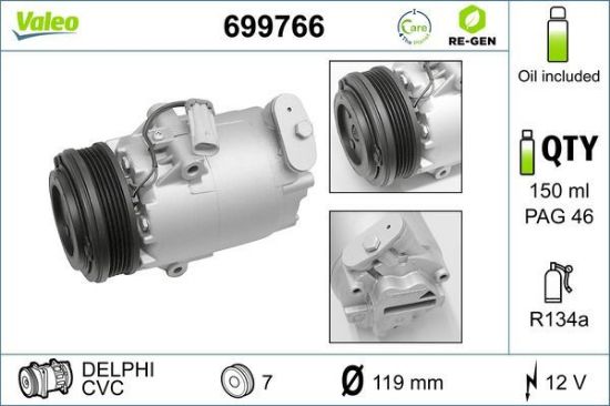 Obrázok Kompresor klimatizácie VALEO  RE-GEN REMANUFACTURED 699766