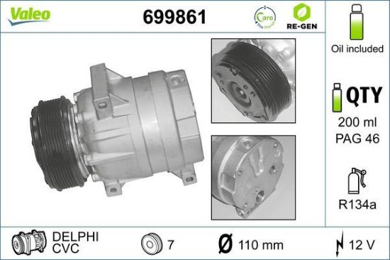 Obrázok Kompresor klimatizácie VALEO  RE-GEN REMANUFACTURED 699861