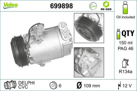 Obrázok Kompresor klimatizácie VALEO  RE-GEN REMANUFACTURED 699898