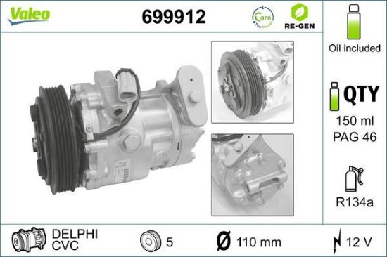 Obrázok Kompresor klimatizácie VALEO  RE-GEN REMANUFACTURED 699912