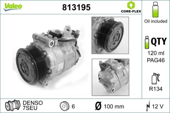 Obrázok Kompresor klimatizácie VALEO  CORE-FLEX 813195