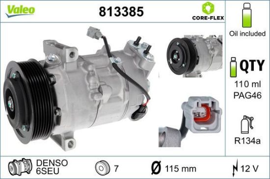Obrázok Kompresor klimatizácie VALEO  CORE-FLEX 813385