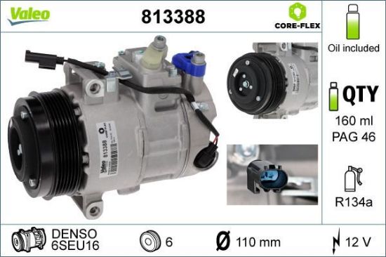 Obrázok Kompresor klimatizácie VALEO  CORE-FLEX 813388