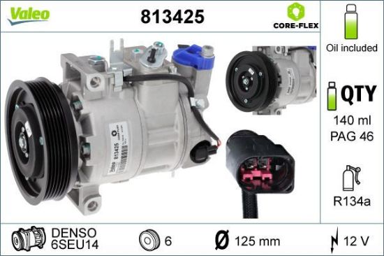 Obrázok Kompresor klimatizácie VALEO  CORE-FLEX 813425