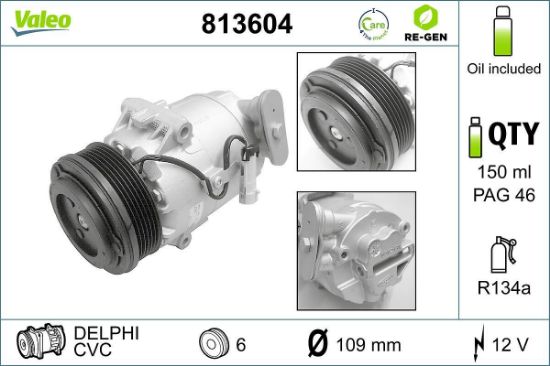 Obrázok Kompresor klimatizácie VALEO  RE-GEN REMANUFACTURED 813604