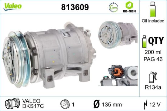 Obrázok Kompresor klimatizácie VALEO  RE-GEN REMANUFACTURED 813609