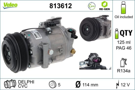 Obrázok Kompresor klimatizácie VALEO  RE-GEN REMANUFACTURED 813612