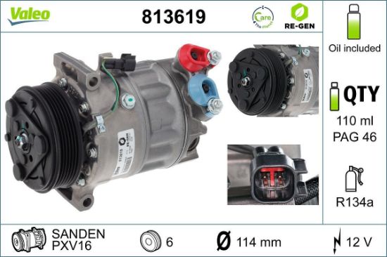 Obrázok Kompresor klimatizácie VALEO  RE-GEN REMANUFACTURED 813619