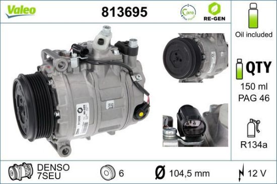 Obrázok Kompresor klimatizácie VALEO  RE-GEN REMANUFACTURED 813695