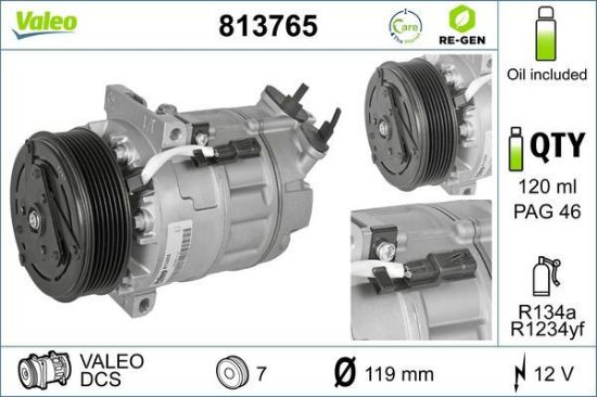 Obrázok Kompresor klimatizácie VALEO  RE-GEN REMANUFACTURED 813765