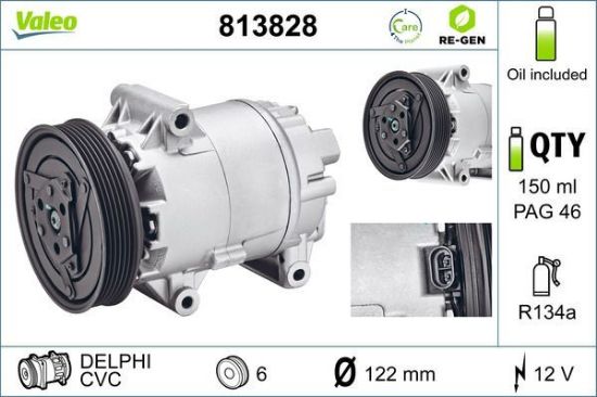Obrázok Kompresor klimatizácie VALEO  RE-GEN REMANUFACTURED 813828