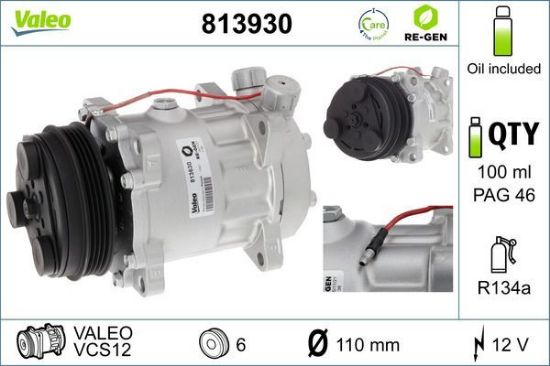 Obrázok Kompresor klimatizácie VALEO  RE-GEN REMANUFACTURED 813930