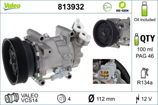 Obrázok Kompresor klimatizácie VALEO  RE-GEN REMANUFACTURED 813932