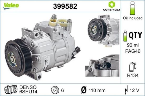 Obrázok Kompresor klimatizácie VALEO  CORE-FLEX 399582