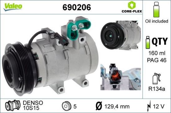 Obrázok Kompresor klimatizácie VALEO  CORE-FLEX 690206