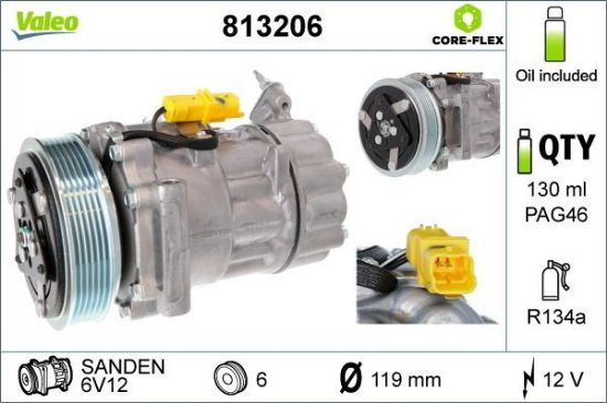 Obrázok Kompresor klimatizácie VALEO  CORE-FLEX 813206