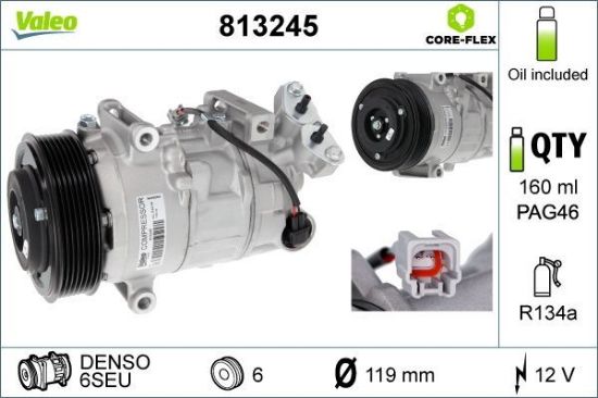 Obrázok Kompresor klimatizácie VALEO  CORE-FLEX 813245