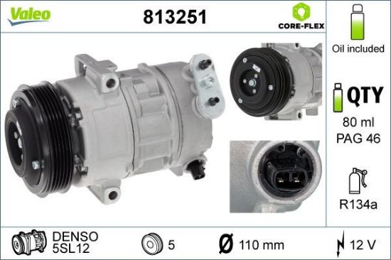 Obrázok Kompresor klimatizácie VALEO  CORE-FLEX 813251