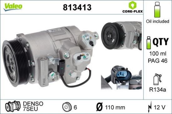 Obrázok Kompresor klimatizácie VALEO  CORE-FLEX 813413