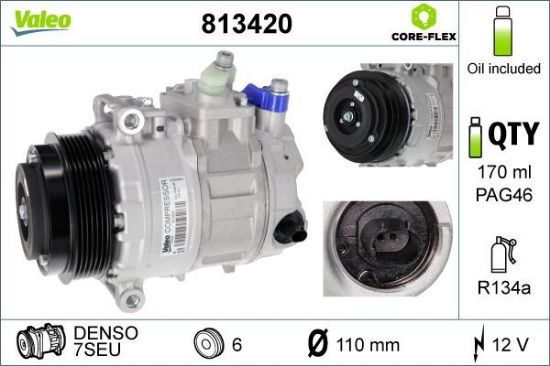 Obrázok Kompresor klimatizácie VALEO  CORE-FLEX 813420