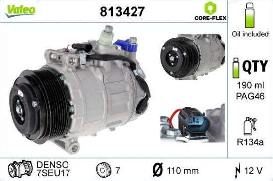 Obrázok Kompresor klimatizácie VALEO  CORE-FLEX 813427